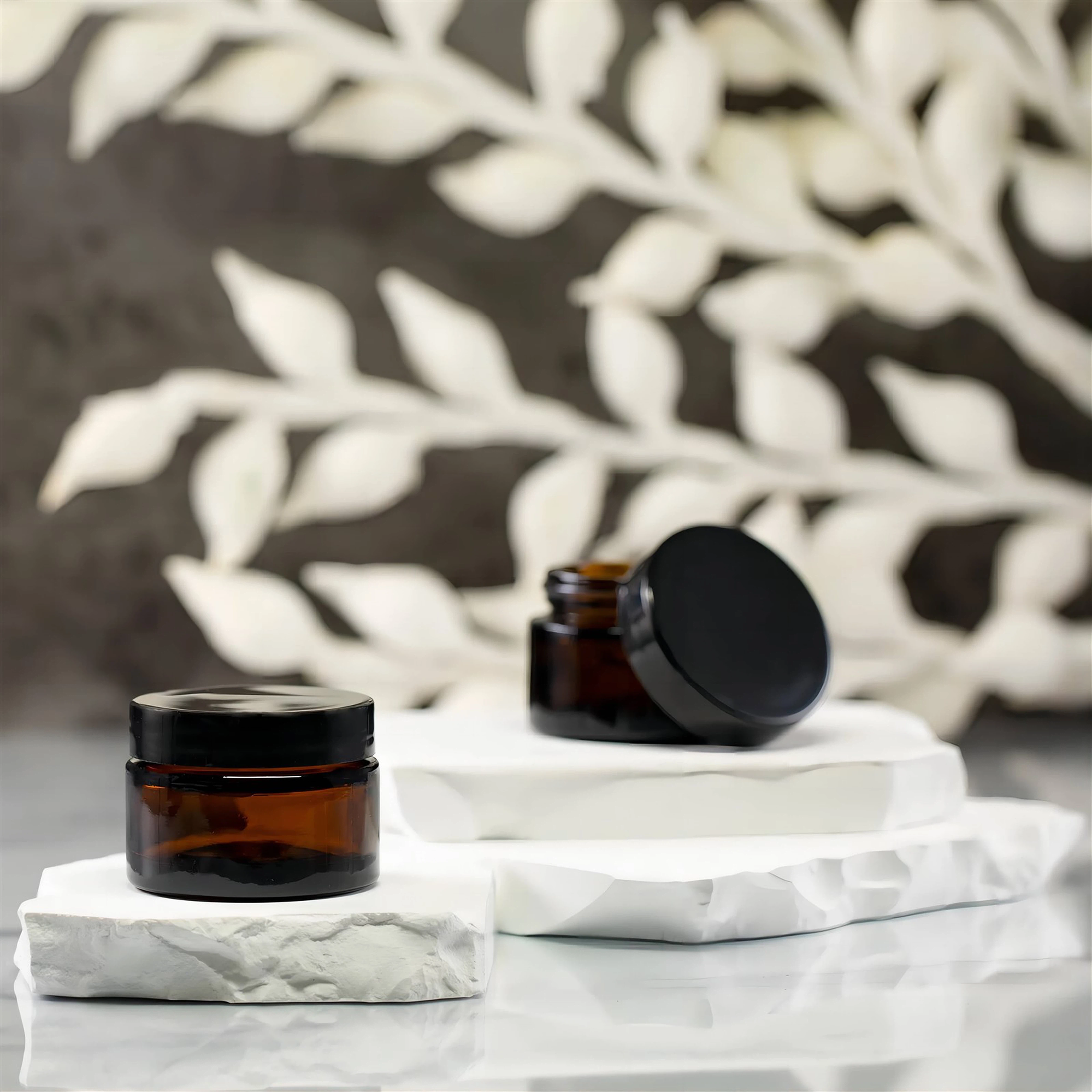 Amber Glass Cosmetic Jars Amber Glass Cosmetic Jars